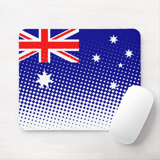 vlag van Australië met halftooneffect Muismat (Met muis)