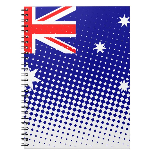 vlag van Australië met halftooneffect Notitieboek (Voorkant)