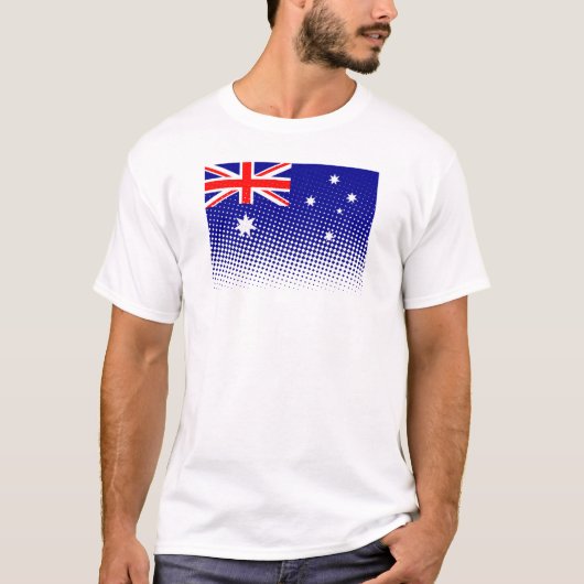 vlag van Australië met halftooneffect T-shirt (Voorkant)