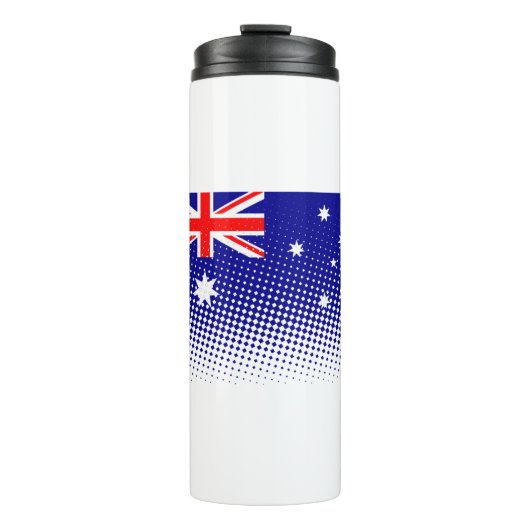 vlag van Australië met halftooneffect Thermosbeker (Voorkant)