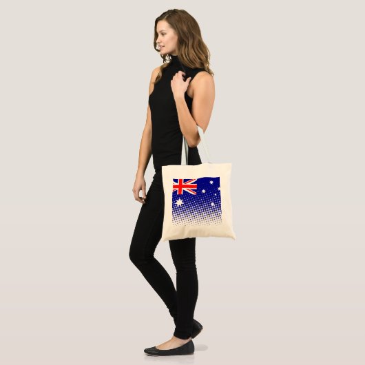 vlag van Australië met halftooneffect Tote Bag (Voorkant (model))