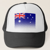 vlag van Australië met halftooneffect Trucker Pet (Voorkant)