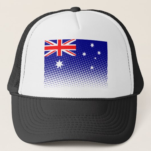 vlag van Australië met halftooneffect Trucker Pet (Voorkant)