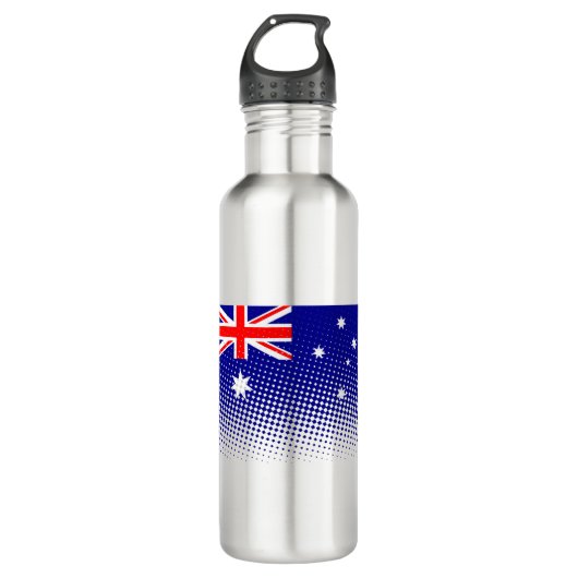 vlag van Australië met halftooneffect Waterfles (Voorkant)