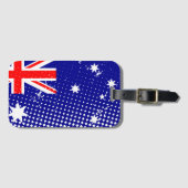 Vlag van Australië met noodlijdende halftooneffect Bagagelabel (Voorkant (horizontaal))