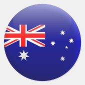 Vlag van Australië Ronde Sticker (Voorkant)