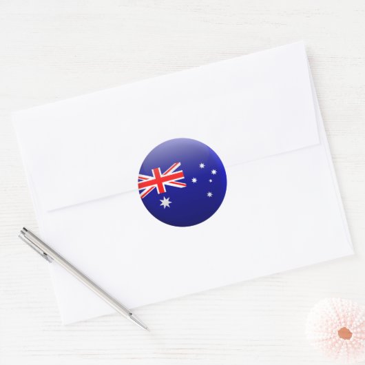 Vlag van Australië Ronde Sticker (Envelop)