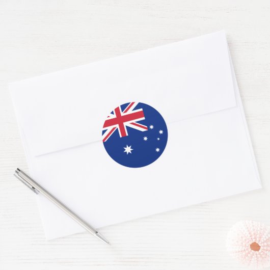 Vlag van Australië Ronde Sticker (Envelop)