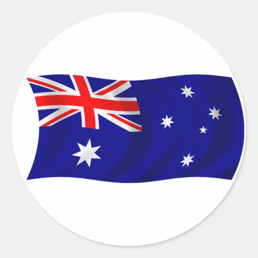 Vlag van Australië Ronde Sticker (Voorkant)