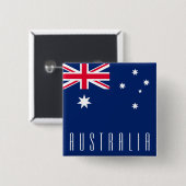 Vlag van Australië Vierkante Button 5,1 Cm (Voorkant /achterkant)