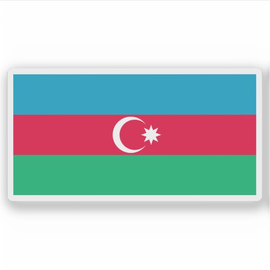 Vlag van Azerbeidzjan (1991-2013) Sticker (Voorkant)