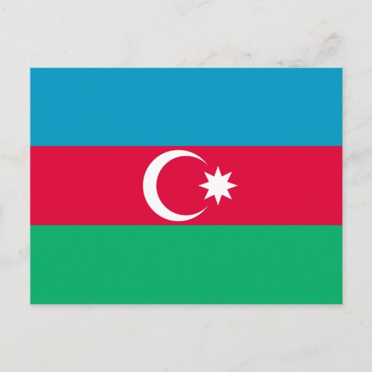 Vlag van Azerbeidzjan Blue Red Green Crescent Moon Briefkaart (Voorkant)