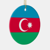 Vlag van Azerbeidzjan Blue Red Green Crescent Moon Keramisch Ornament (Rechts)