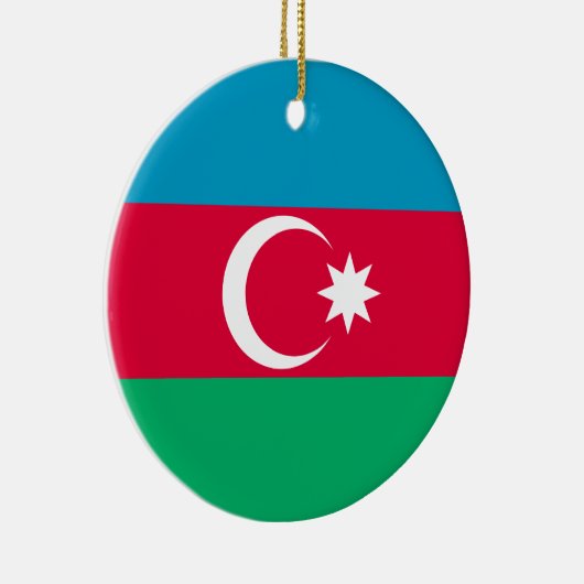Vlag van Azerbeidzjan Blue Red Green Crescent Moon Keramisch Ornament (Rechts)