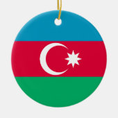 Vlag van Azerbeidzjan Blue Red Green Crescent Moon Keramisch Ornament (Voorkant)