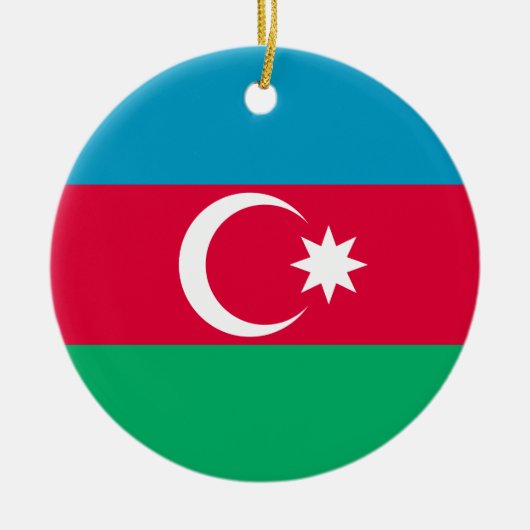 Vlag van Azerbeidzjan Blue Red Green Crescent Moon Keramisch Ornament (Voorkant)