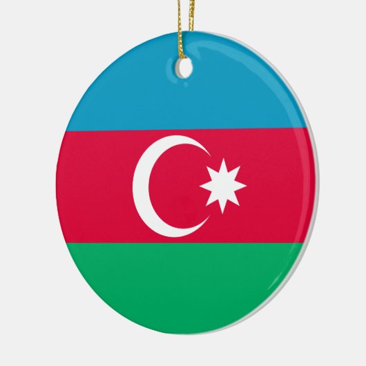 Vlag van Azerbeidzjan Blue Red Green Crescent Moon Keramisch Ornament (Links)
