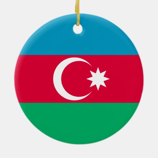 Vlag van Azerbeidzjan Blue Red Green Crescent Moon Keramisch Ornament (Achterkant)