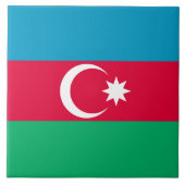 Vlag van Azerbeidzjan Blue Red Green Crescent Moon Tegeltje (Voorkant)