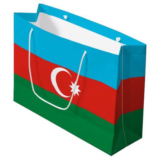 Vlag van Azerbeidzjan Groot Cadeauzakje (Voorkant Gekanteld)