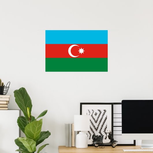 Vlag van Azerbeidzjan Poster (Thuiskantoor)