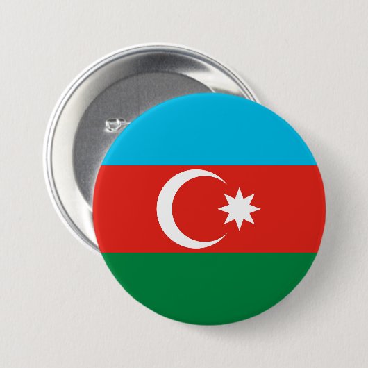 Vlag van Azerbeidzjan Ronde Button 7,6 Cm (Voorkant /achterkant)