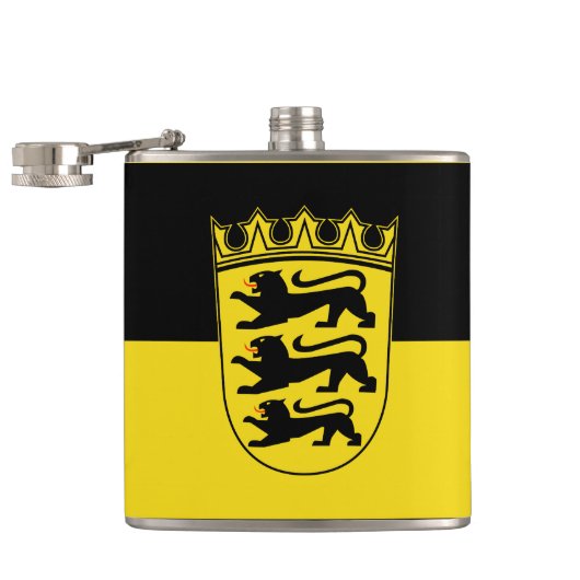 Vlag van Baden-Württemberg Hip Flask Heupfles (Geopend)