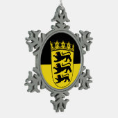 Vlag van Baden-Württemberg Snowflake Pewter Christ Tin Sneeuwvlok Ornament (Links)