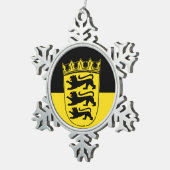 Vlag van Baden-Württemberg Snowflake Pewter Christ Tin Sneeuwvlok Ornament (Rechts)