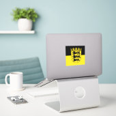 Vlag van Baden-Württemberg Vinyl Sticker (Laptop op bureau)