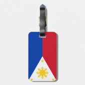 Vlag van Bagagelabel van de Filipijnen met lederri (Achterkant verticaal)