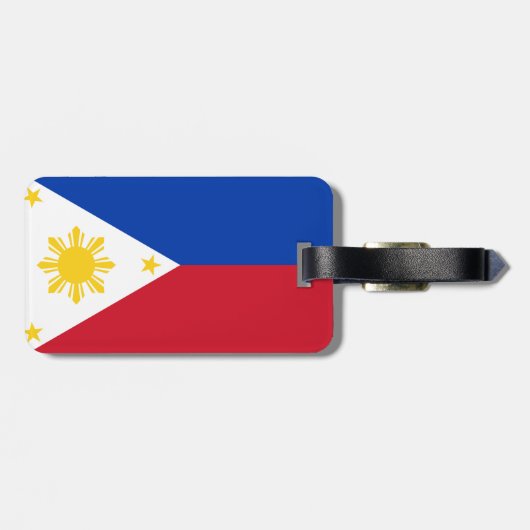 Vlag van Bagagelabel van de Filipijnen met lederri (Achterkant horizontaal)