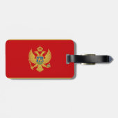 Vlag van Bagagelabel van Montenegro met lederriem (Achterkant horizontaal)