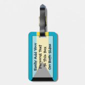 Vlag van Bahama's Easy ID Bagagelabel (Achterkant verticaal)