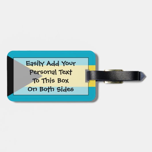 Vlag van Bahama's Easy ID Bagagelabel (Achterkant horizontaal)