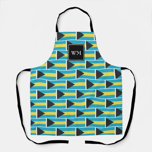 VLAG VAN BAHAMA'S | Monogram | Bahamaans Schort (Voorkant)