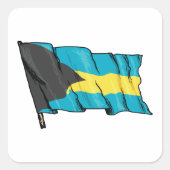 Vlag van Bahama's Vierkante Sticker (Voorkant)