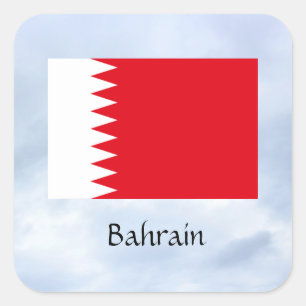 Vlag van Bahrein, gelabeld, Vierkante Sticker
