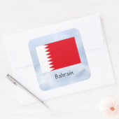 vlag van Bahrein, met opschrift, Vierkante Sticker (Envelop)
