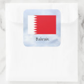 vlag van Bahrein, met opschrift, Vierkante Sticker (Tas)