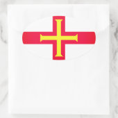 Vlag van Bailiwick of Guernsey (VK) Ovale Sticker (Tas)