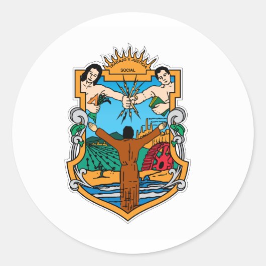 Vlag van Baja California Ronde Sticker (Voorkant)