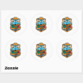 Vlag van Baja California Ronde Sticker (Vel)