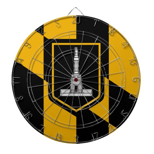 Vlag van Baltimore, Maryland Dart Board Dartbord (Voorkant)