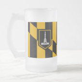 Vlag van Baltimore, Maryland Frosted Glass Beer Mo Matglas Bierpul (Links)