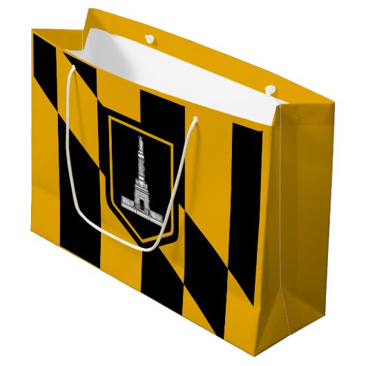 Vlag van Baltimore, Maryland Large Gift Bag Groot Cadeauzakje (Voorkant Gekanteld)