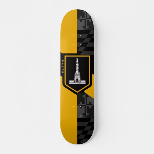 Vlag van Baltimore, Maryland Persoonlijk Skateboard (Voorkant)