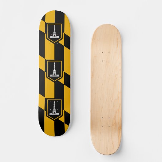 Vlag van Baltimore, Maryland Persoonlijk Skateboard (Voorkant)
