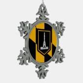 Vlag van Baltimore, Maryland Tin Sneeuwvlok Ornament (Links)