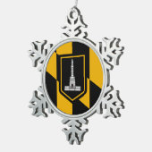 Vlag van Baltimore, Maryland Tin Sneeuwvlok Ornament (Rechts)